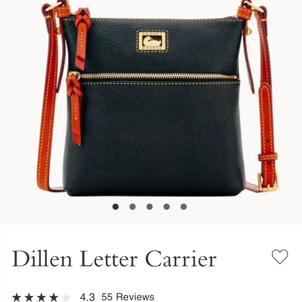 Dooney & Bourke Leather Black Purse Dillen Letter Carrier